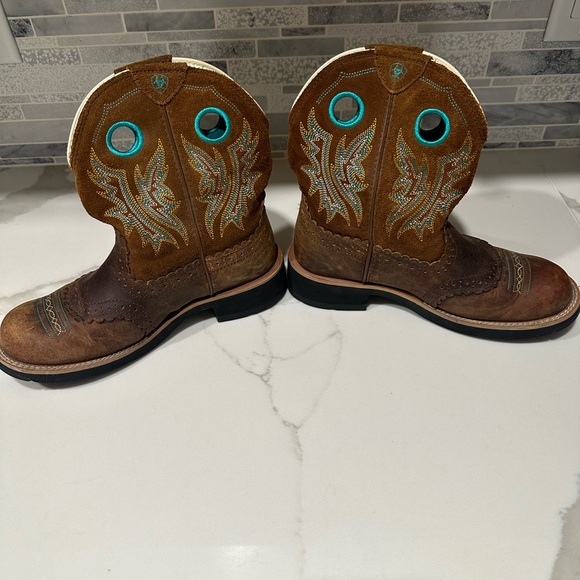 Ariat Shoes - Ariat Fatbaby Brown Turquoise Cowgirl Boots-Size 7.5B